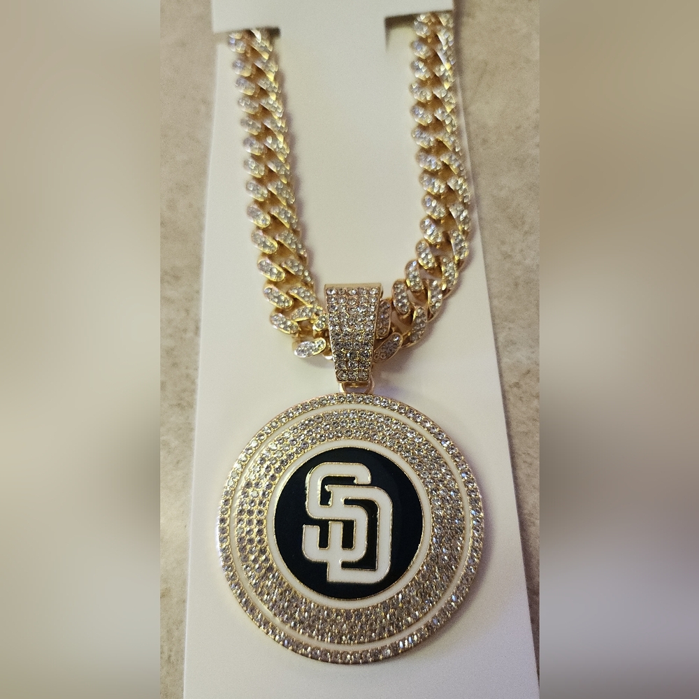 New 20" San Diego Padres baseball Chain Necklace - Picture 4 of 7